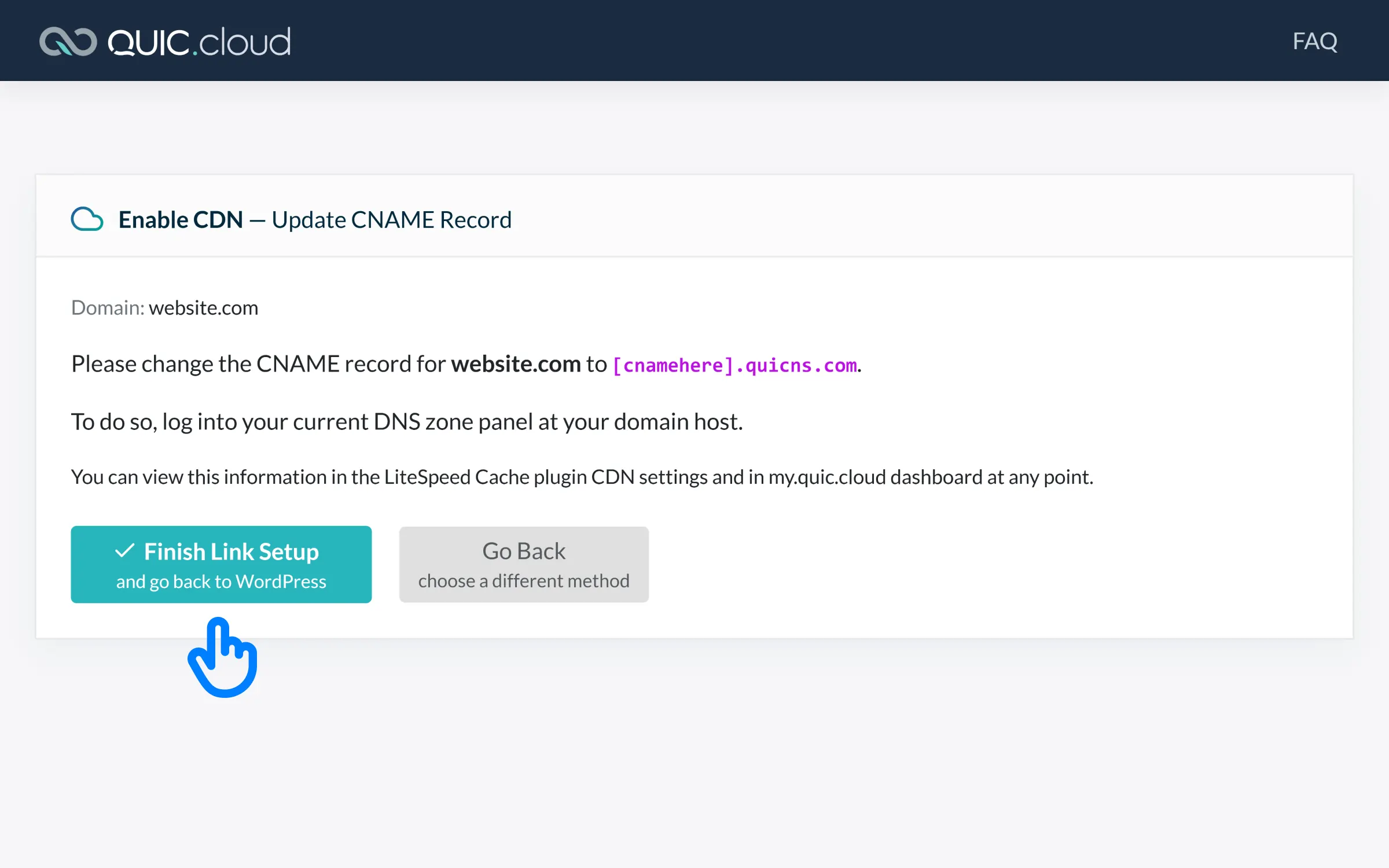Web-LighthousePerformanceScoring-QUICFinishLinkSetup